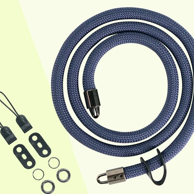 Braided Rope camera strap in Navy