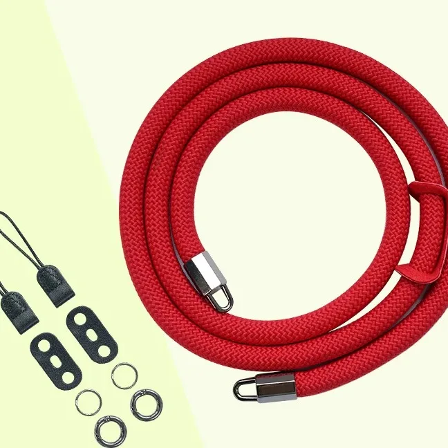 Braided Rope camera strap in Red